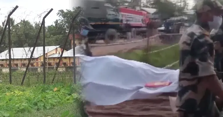 মৌলভীবাজারের বর্ডার ও বিএসএফের গুলিতে নিহত এক ব্যক্তিকে নিয়ে যাওয়া হচ্ছে